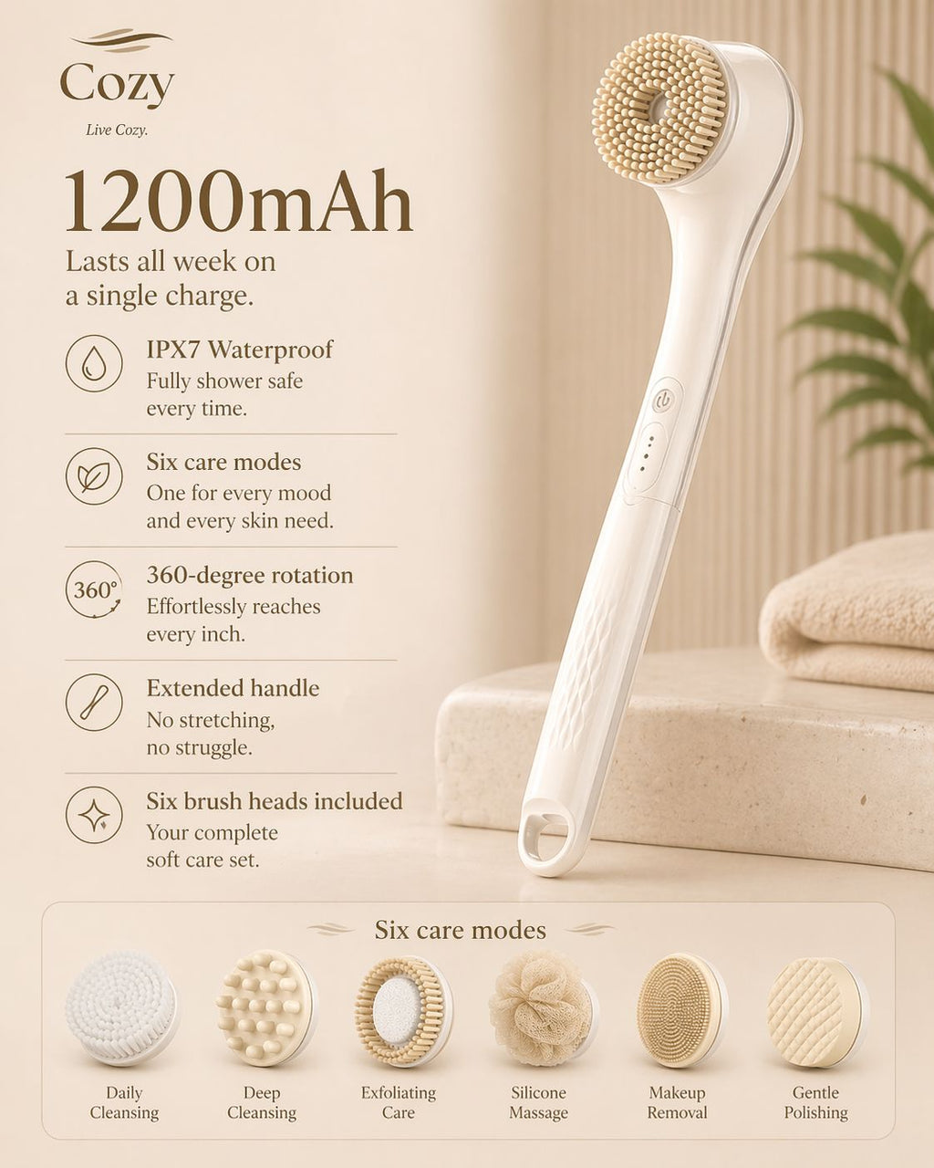 Electric Bath Brushes Body Scrubber Scrubber Brushes Back Long Handle Back Brushes